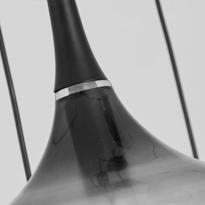 Teardrop-Form Multi-Anhänger moderner Ombre-Rauchglas 6-Bulb-Treppendecke Hänge Licht hängen