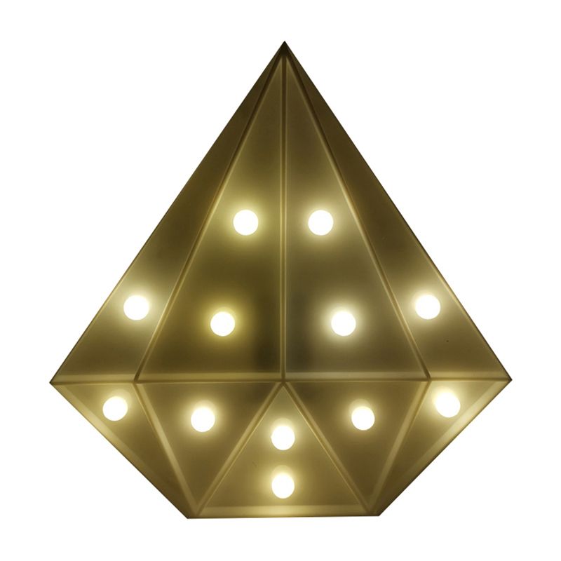 LED Bedroom Nightstand Light Minimalist Night Lamp with Building Plastic Shade