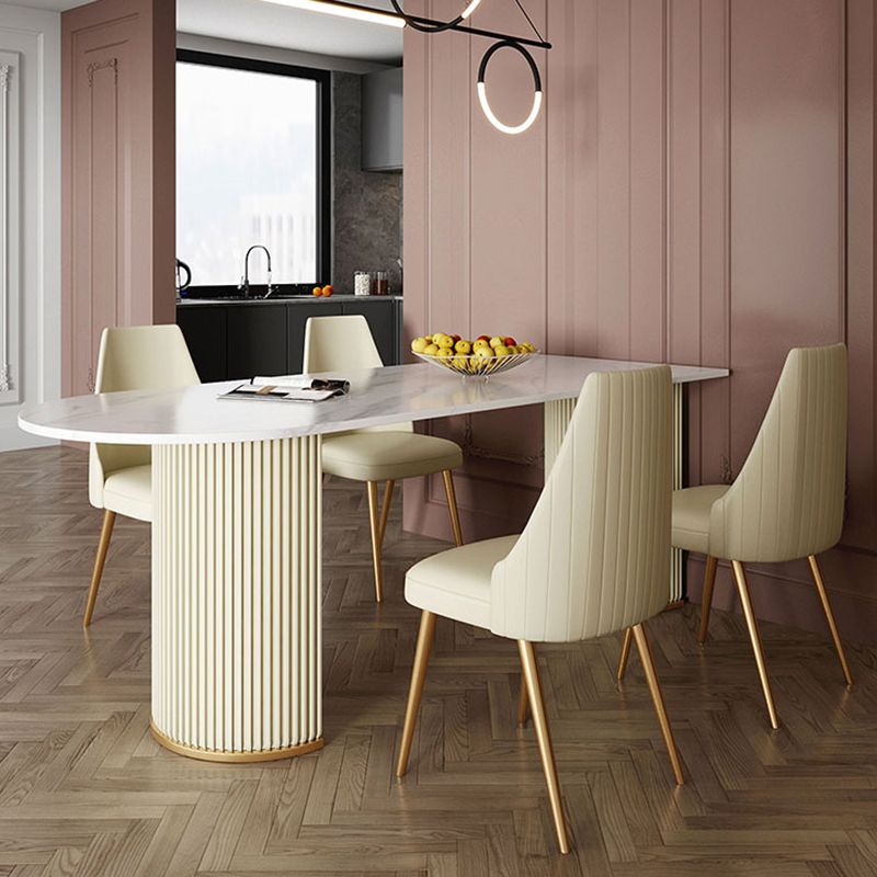 Tavolo da pranzo a forma libera contemporanea in metallo per sala da pranzo