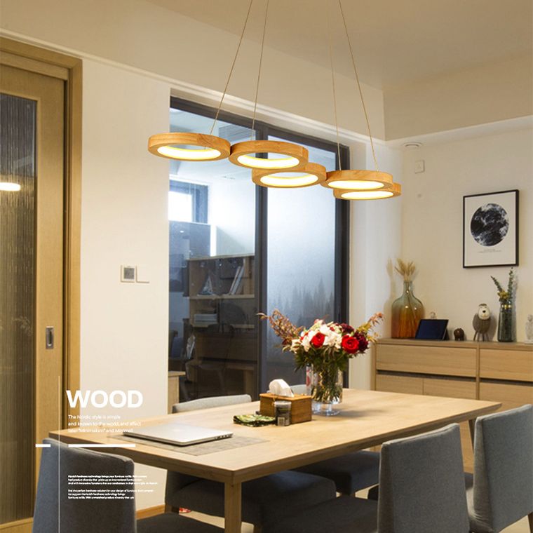 Lampada il lampadario orbicolare Light Segnalistica Minimalista Sala da pranzo in legno Luda Luffa Light in legno