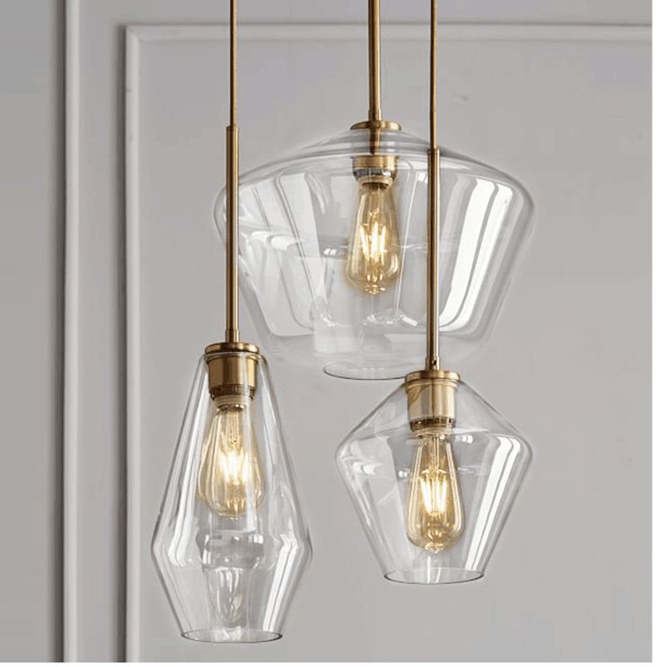 Minimalismo appiccicoso soffitto a coppa a forma di illuminazione a sospensione con tonalità di vetro