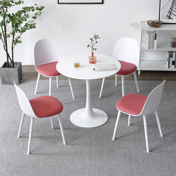 Minimalist Round Wood Dining Table with Tulip Style for 4 People