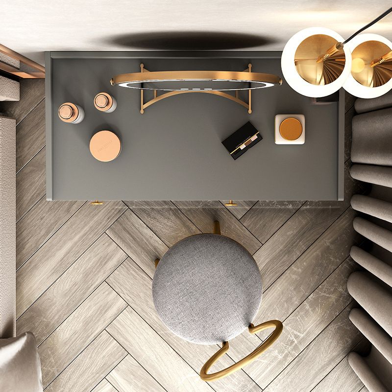 Glam Vanity Makeup Table Set Double Drawers Dressing Table Set