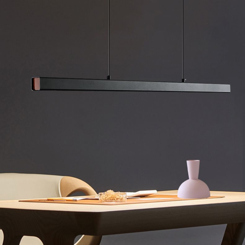 Modern Minimalism Linear Island Hangluchting LED LED Metal Island Plafond Light voor eettafel
