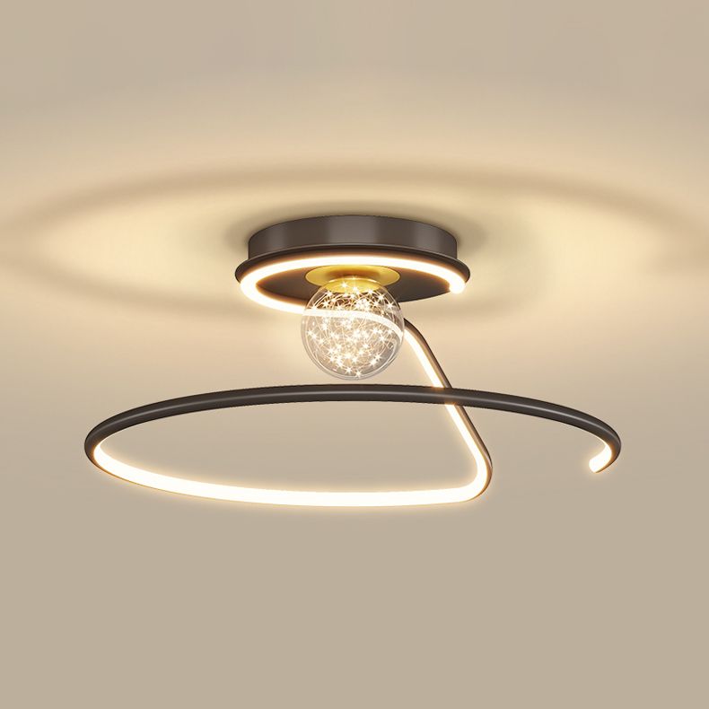 Apparecchio di illuminazione da soffitto per montaggio a incasso in stile moderno a 2 luci in nero