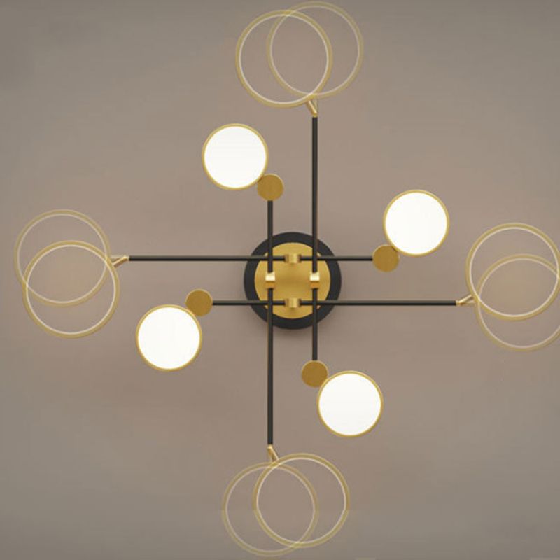 LED POSTERNO LIGHT LIGHT ANILLO NEGRO Y GOLDO SEMI FLUSH LIGHTIVE PARA SALA
