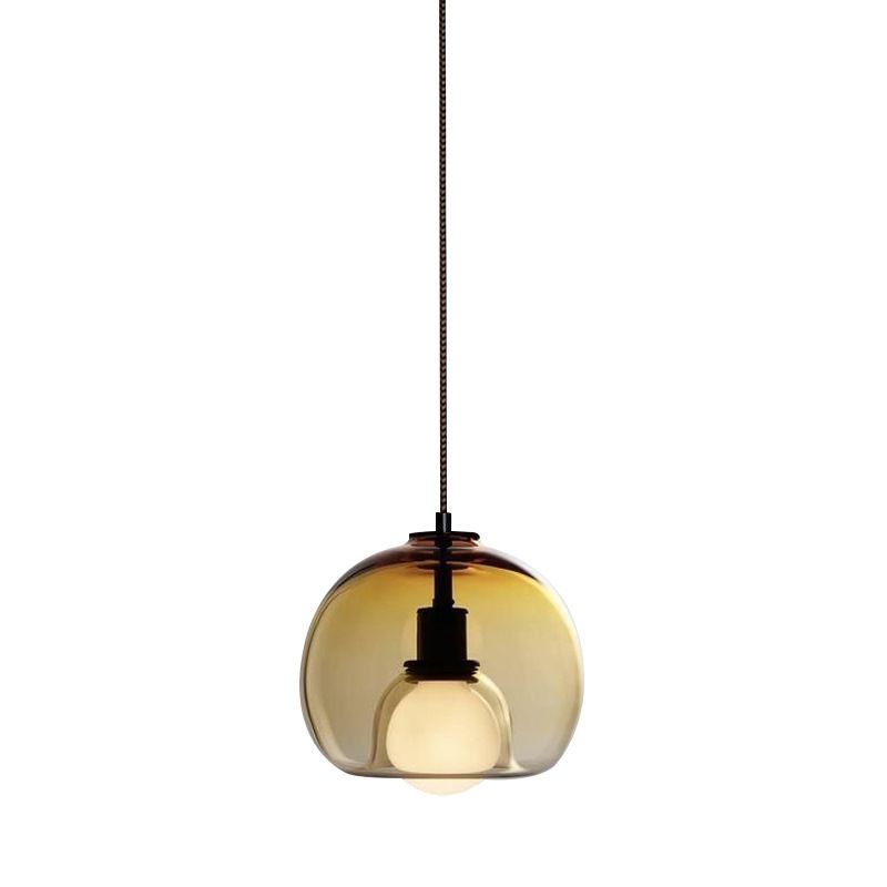 Globe Pendant Light Contemporary Minimalist 1 Light Glass Indoor Hanging Lamp