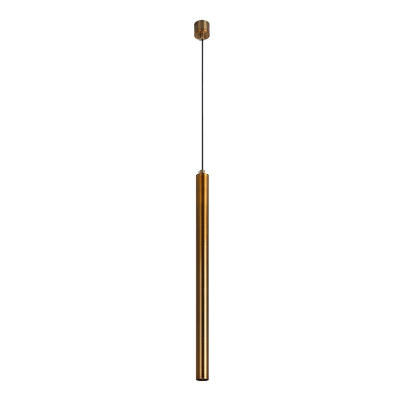 Forme du cylindre de style contemporain Pendante Métal de lumière 1 lampe de suspension légère en bronze