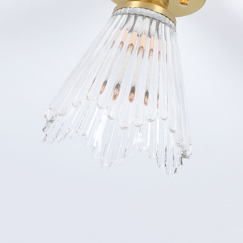 Copper Ceiling Light Modern Ceiling Mount Light with Glass Shade for Aisle