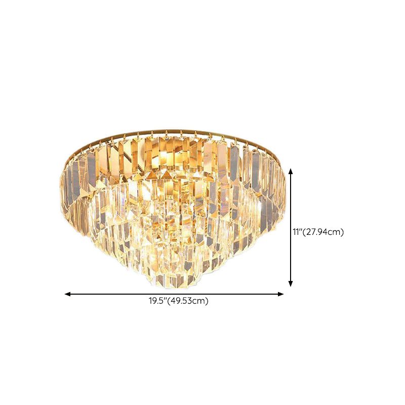 Geometric Flush Mount Light Fixture Modern Crystal Flush Mount Fixture in Clear
