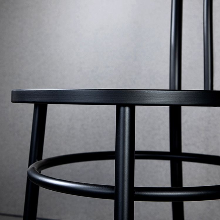 Metal Dining Chairs Industrial Windsor Back Armless Chairs for Bar