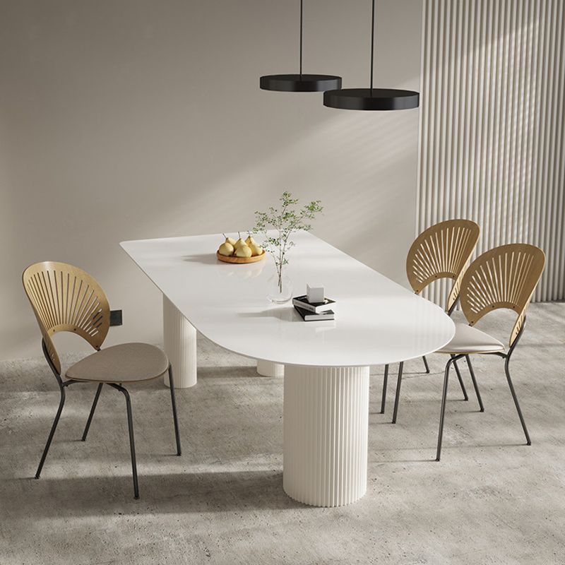 Metal and Stone Table Glam Style Minimalist Home Freeform Dining Table