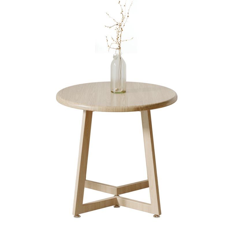 Round Wood Dining Table Sled Base Dining Table in Natural and Walnut