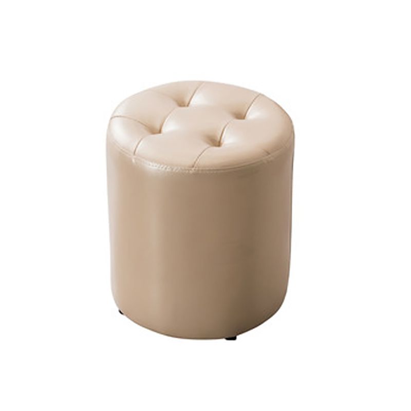 Modern Leather Pouf Water Resistant Round Pouf for Living Room
