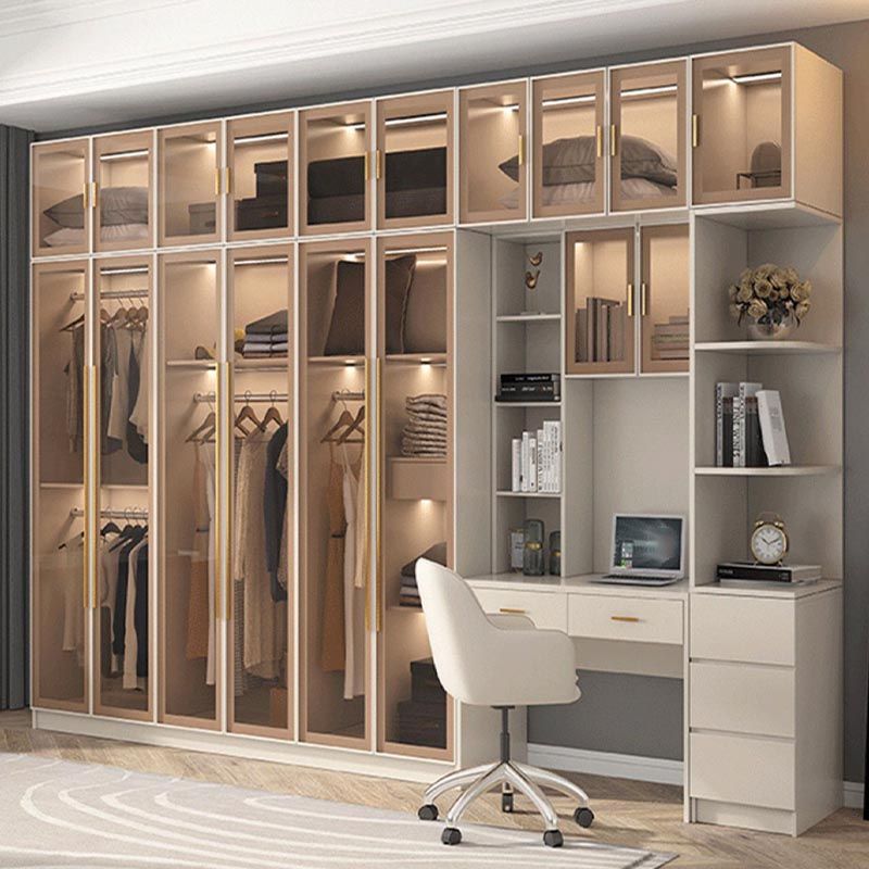 Contemporary Style Wardrobe White Colour Wood Wardrobe Closet for Home