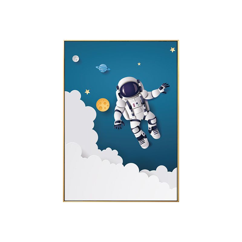 Outer Space Canvas for Bathroom Illustration Painting Wall Print, Multiple Sizes