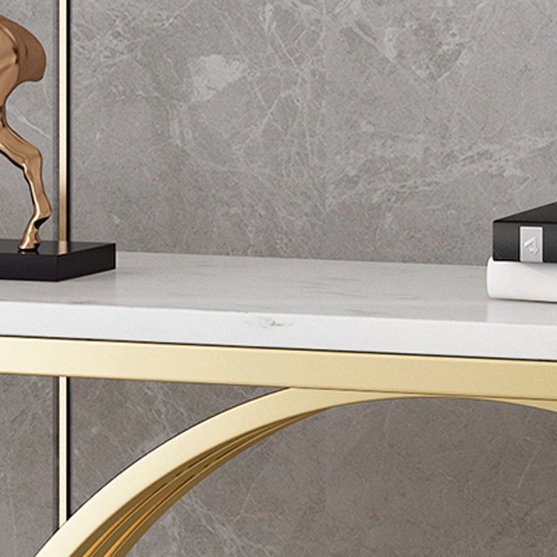 Modern Iron Console Sofa Table Rectangle Marble End Table for Hall