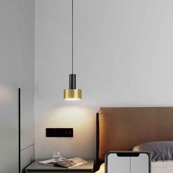 Metalen cilindrische schaduw hanglampen moderne stijl 1 kop hangende montage voor slaapkamer