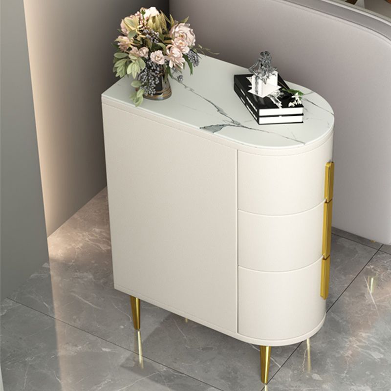 9.8" W X 23.6" H Modern Side Table with Four Gold Metal Legs