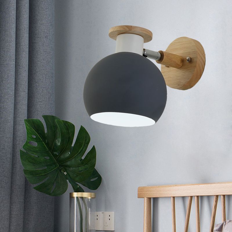 1 application de chambre à coucher ample légère lampe murale gris moderne avec une teinte en métal mondiale