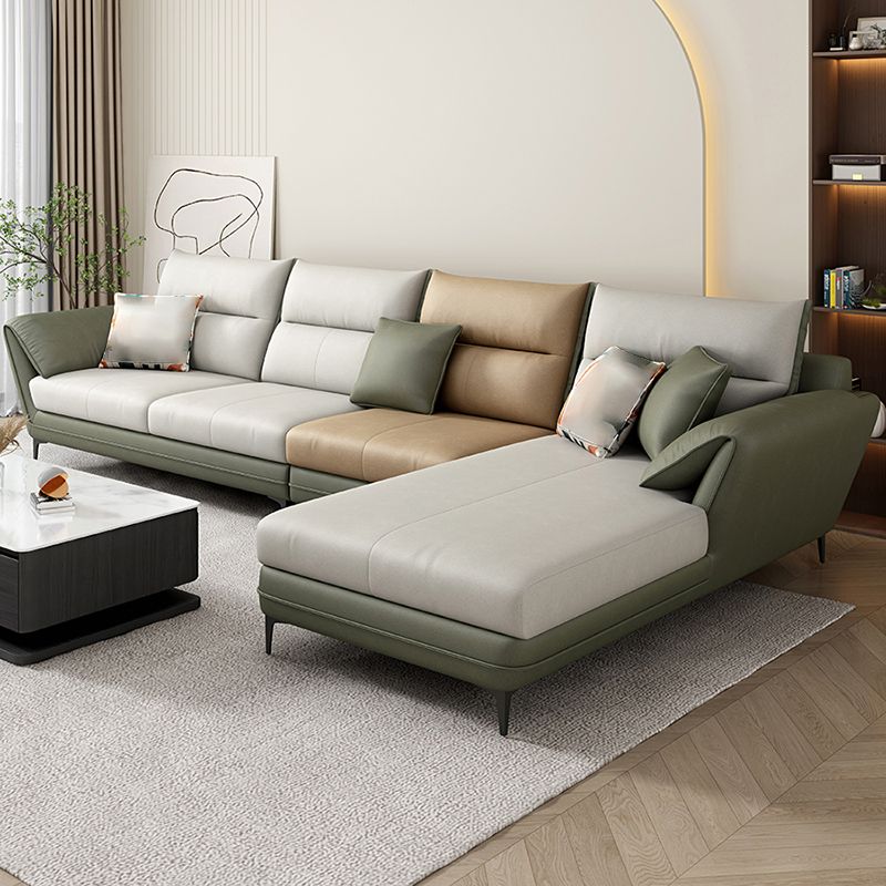 66" Wide Scandinavian Sectional Sofa Cushion Back Sectionals