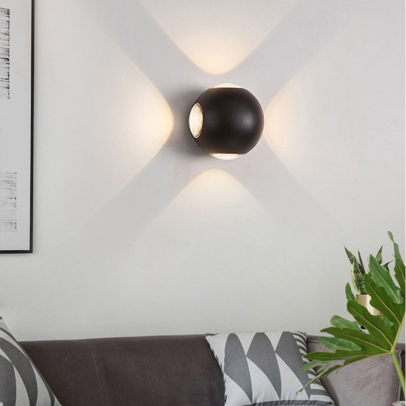 Ball Shade Metal Wall Sconce Modern Style Multi Lights Wall Mount Lighting