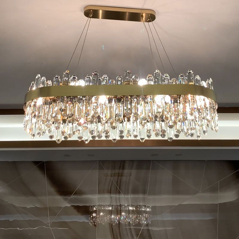 Post Modern in stile Crystal Island Light Gold Simplicity Hanging Light per sala da pranzo
