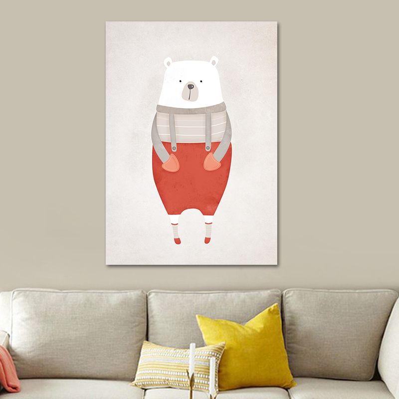 Impressions sur toile d'ours, décoration murale de dessin animé de couleur claire pour chambre d'enfant, plusieurs tailles disponibles