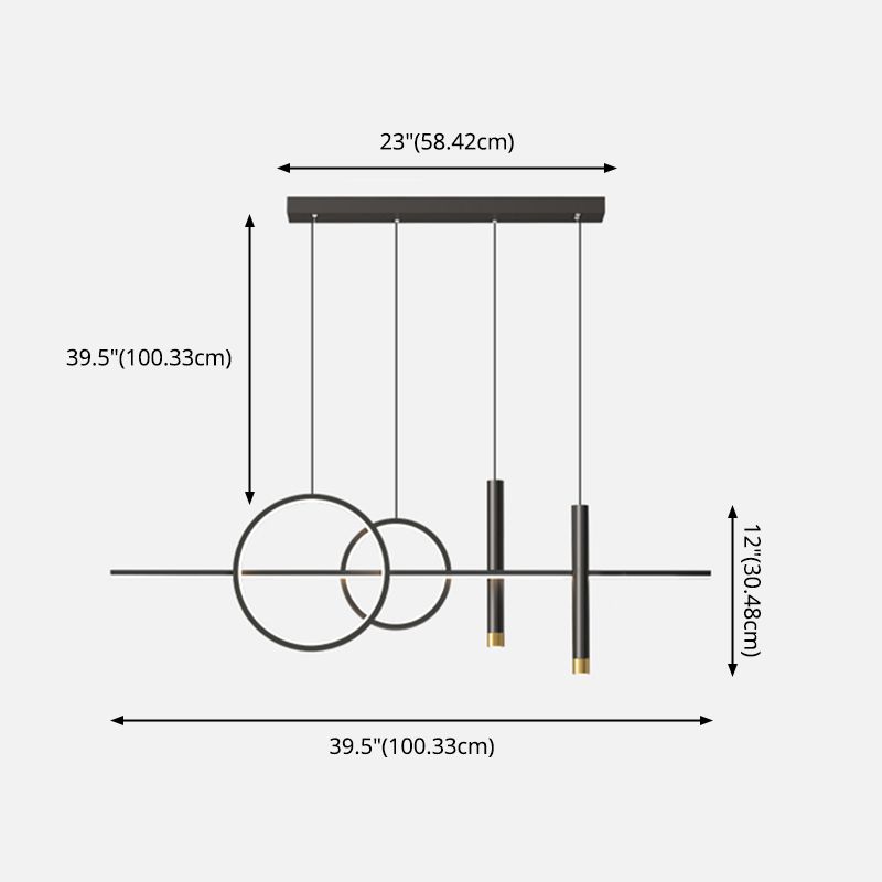 Moderno lampadario lineare LED LED LIGHT LIMA ALLIMINA