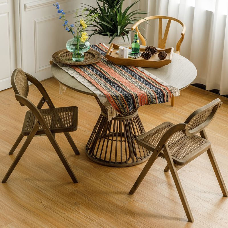 Solid Wood Side Chair Modern Folding Dining Chair for Living Room