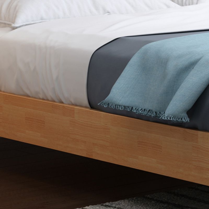 Scandinavian Wooden Slat Bed with Rectangular Spindle Headboard