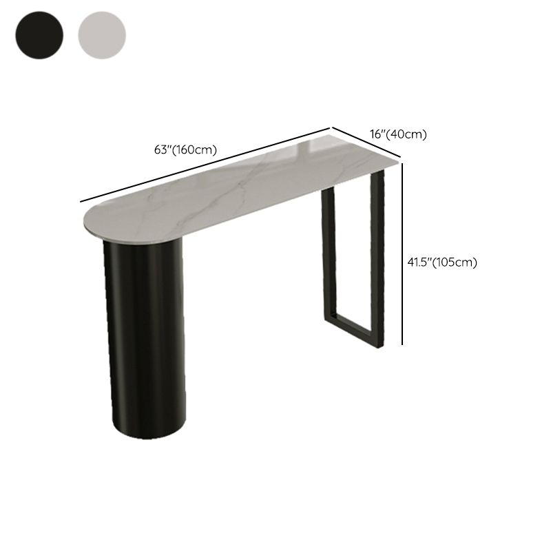 Metal and Stone Pub Set 1/2/3 Pcs Modern Indoor Bar Table with Upholstered Stools