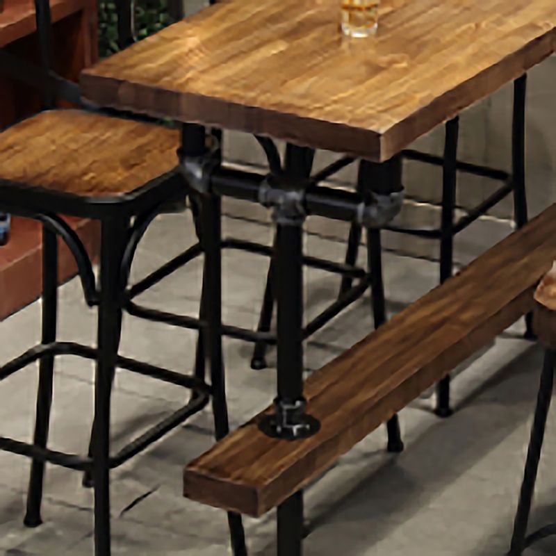 Industrial Bar Table Rectangle Solid Wood Pub Table for Outdoor