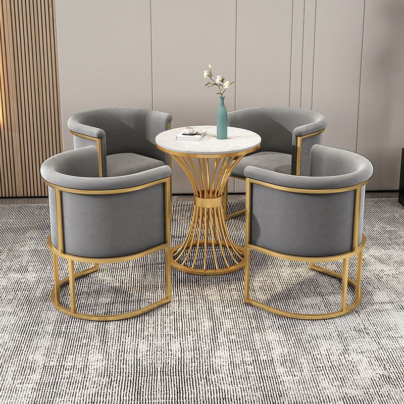 Luxury Upholstered Side Chairs Scandinavian Style Armless Solid Back Chair