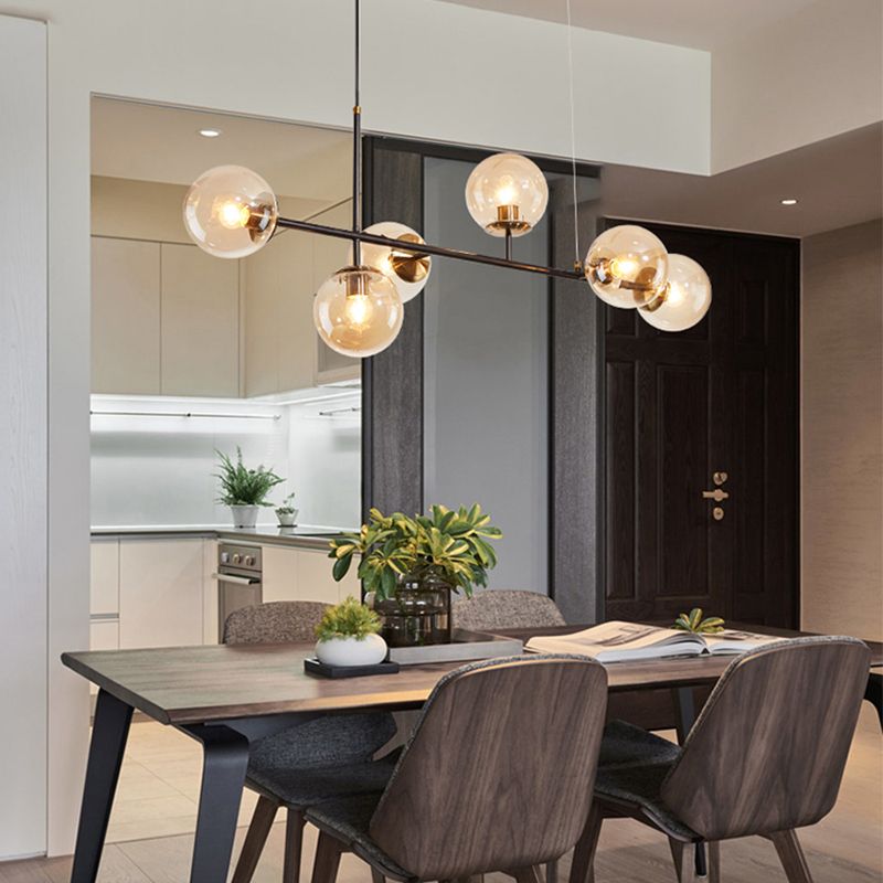 Modern Dining Pendant Lamp Dining Room Glass Shade Hanging Light Fixture