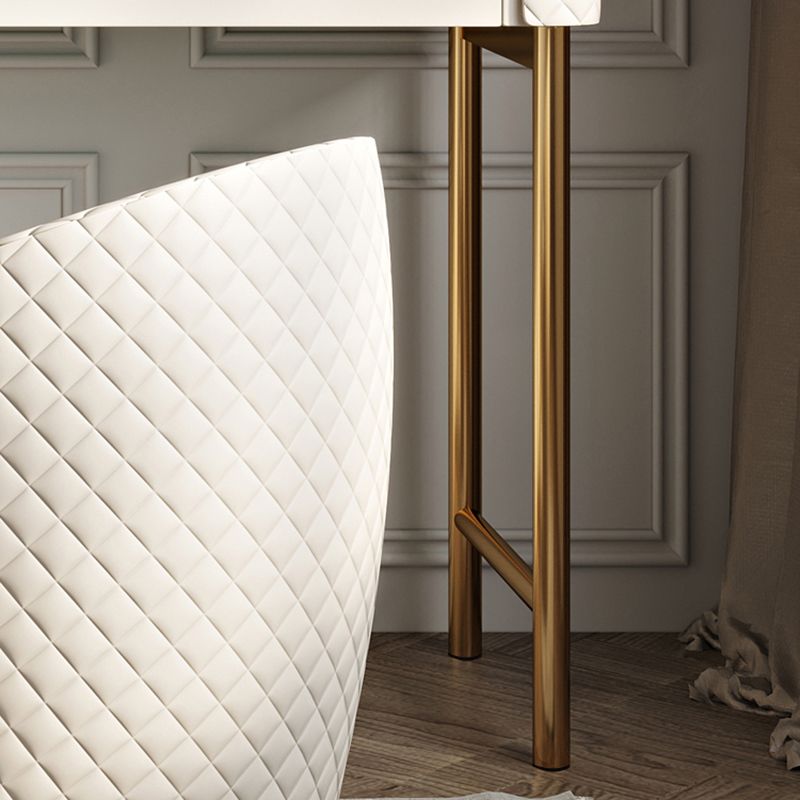 Glam Beige Makeup Vanity Desk 4 Drawer Vanity Dressing Table