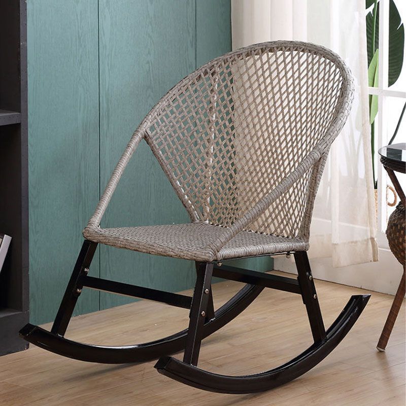 Rattan Rocking Chair Woven Rope Rocker Chair for Drawing Room