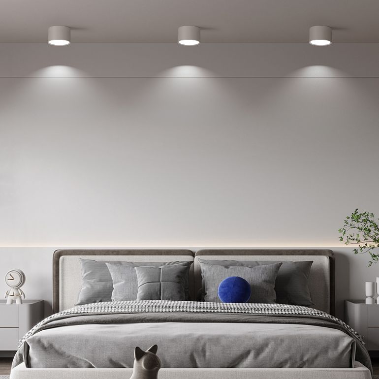 Nuevo Luz empotrada LED cilíndrica moderna, 1 luz, accesorio de iluminación de techo de aluminio para