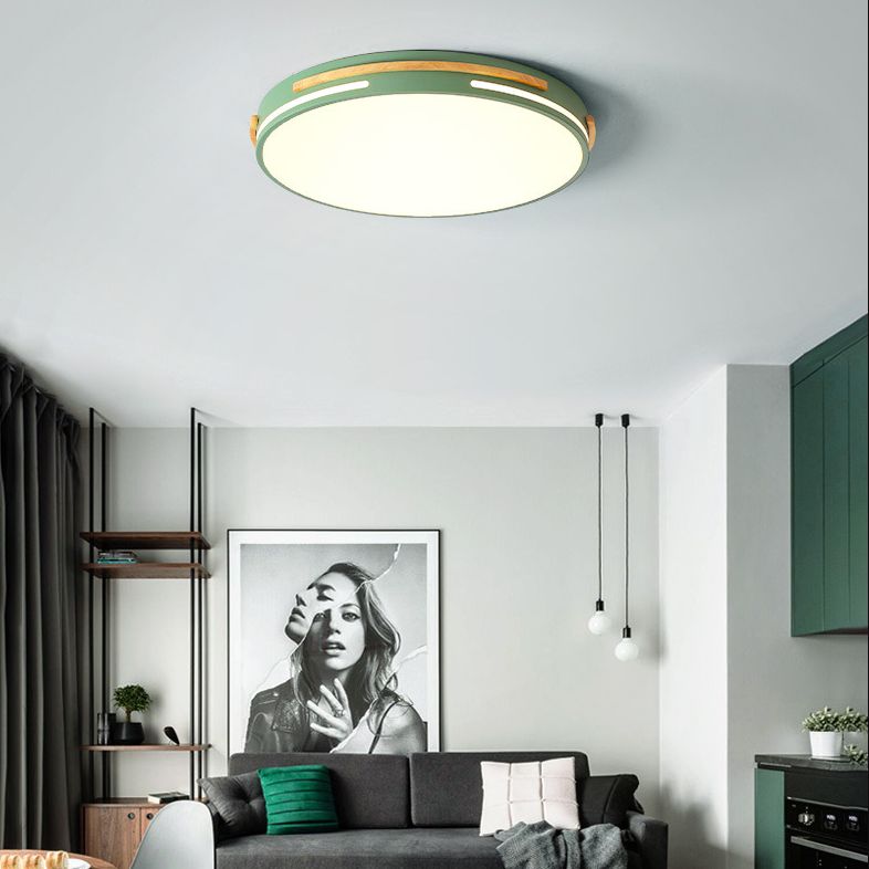 Schlafzimmer Deckenmontierte Lampe Nordic LED Flush Mount Licht mit Trommel Acryl Shade