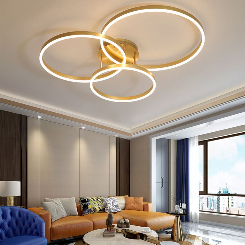 Metal Circle Ceiling Flush Mount Light Modern Style LED Gold Ceiling Light Fixture