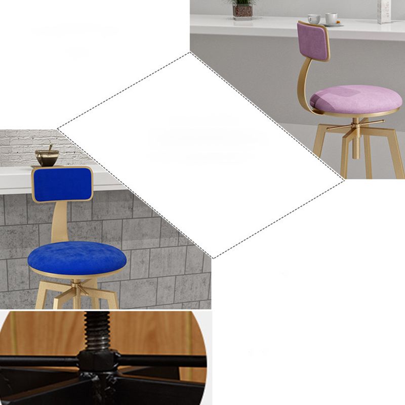 Cabresco de barra de estilo glamoroso con altura ajustable girando el asiento redondo del asiento en oro