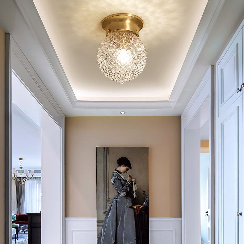 Modern Globe Flush Mount Ceiling Light Fixtures Glass 1 Light Flush Light