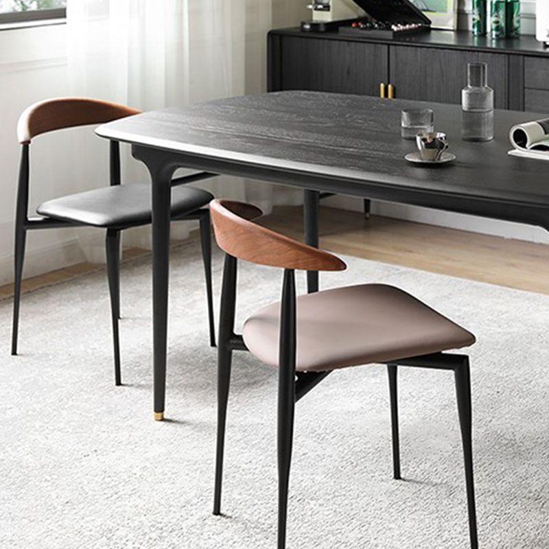 Stackable Armless Dining Chairs Modern Open Back Side Chair for Home