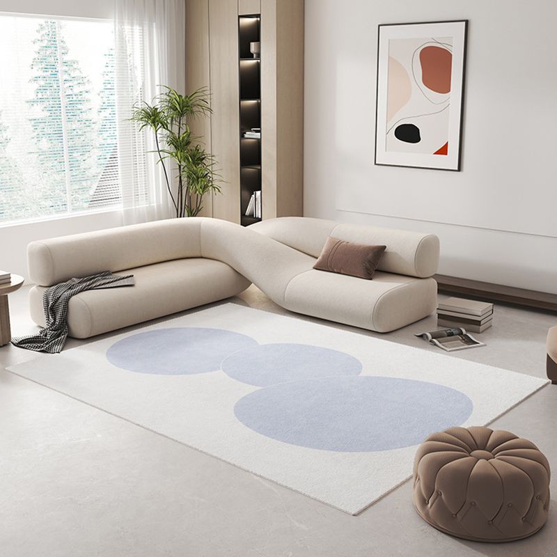Beige Casual Rug Polyester Line Area Rug Stain Resistant Rug for Home Decor