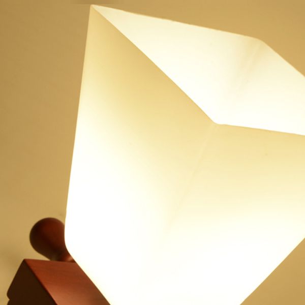 Lámpara empotrada geométrica moderna de madera, 1 luz, montaje empotrado en marrón