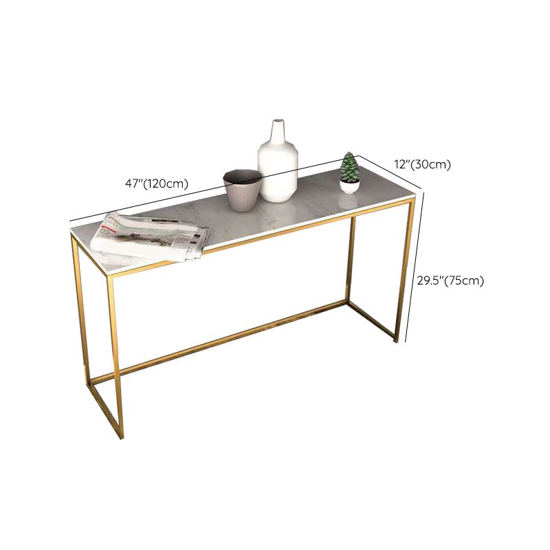 Glam Marble Console Sofa Table Gold Frame Accent Table for Hall