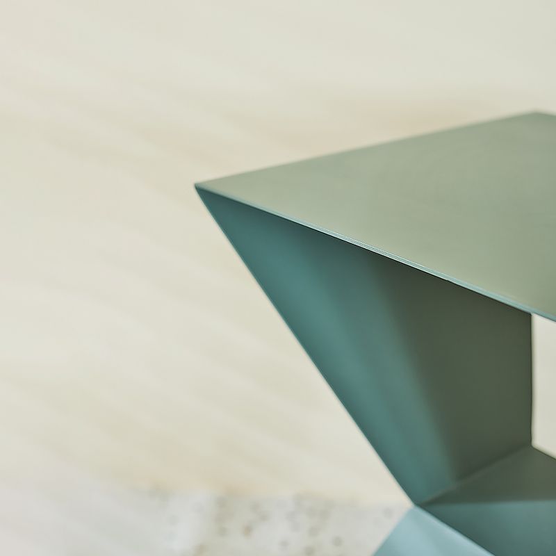 Rectangle Steel Top Side Table 19.68" Tall Abstract Base End Table with Shelves