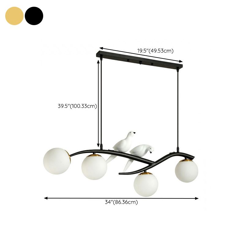 Modern Kitchen Island Lighting Globe Shaded Golden/Black Ceiling Light for Home