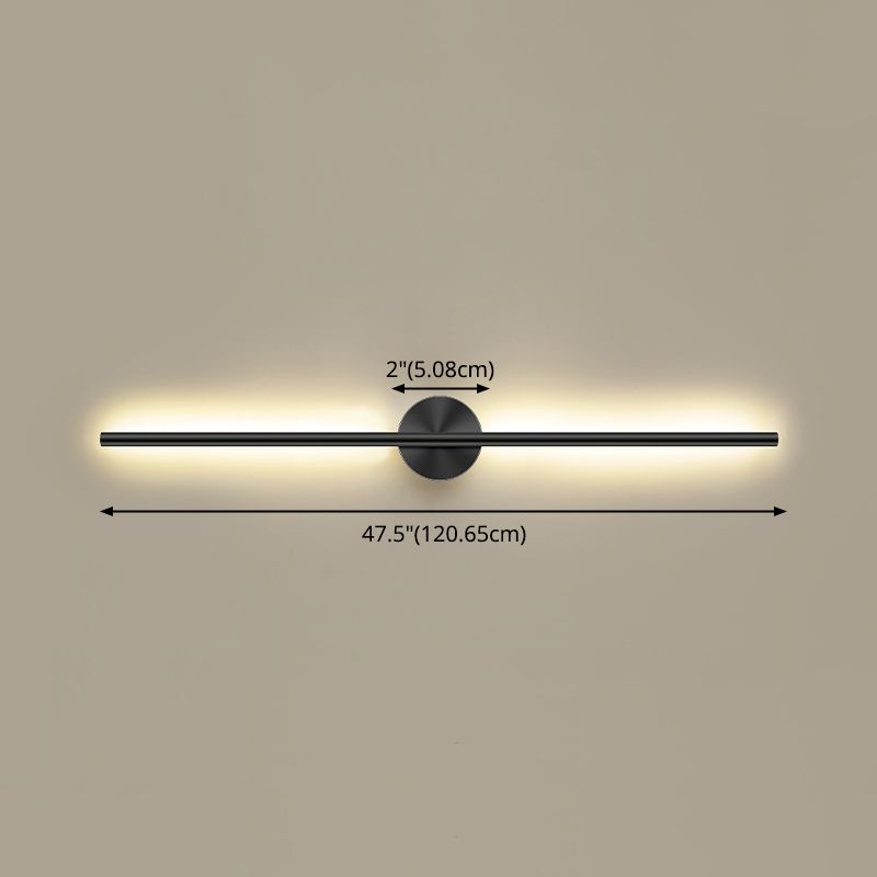 Modern Creative Linear LED Wall Light Wrought Iron Indoor Wall Lamp with Acrylic Shade