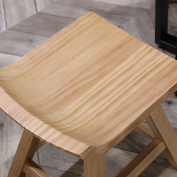 Restaurant Modern Simple Barstool Wood 4 Legs Bar Stool with Pedal